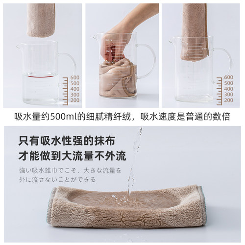抹布厨房专用吸水精纤绒加厚不掉毛擦手巾拖地清洁桌子毛巾洗碗布 - 图1