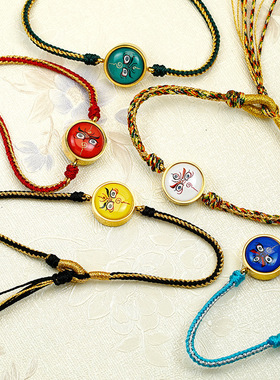 新非遗纽扣嘎乌盒彩绳手链智慧眼