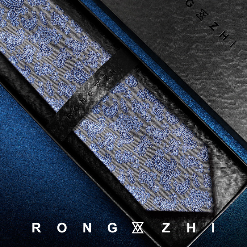 RONGZHI意大利真丝领带男正装商务8cm古着感花纹桑蚕丝复古手打款,淘宝优惠券,粉丝福利购,淘宝优惠卷