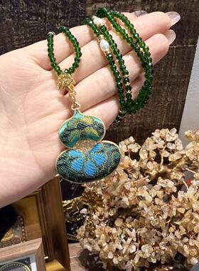 定位花绿葫芦项链!GZ7453