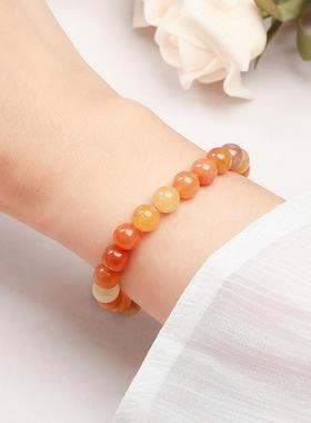 2026晶东珠宝 天然红东陵手链时尚百搭男女情侣节日礼物单圈手饰