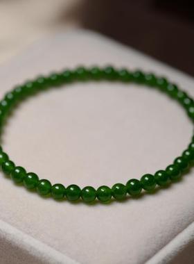 2026深绿色绿玉髓手链单圈细款小珠子很像碧玉森系冷淡风优雅古典