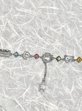 2026超可爱彩钻色姜饼人小熊手链精美百搭手环爆款高颜值手饰