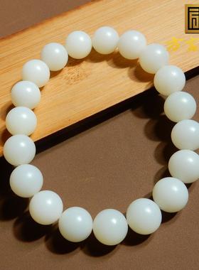 2026方言和田玉收藏精品放大漏新疆且末米达料暖色细润10mm白玉手