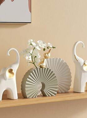 2026高级感设计师艺术花瓶摆件姹寂风客厅玄关电视柜轻奢复古乔迁