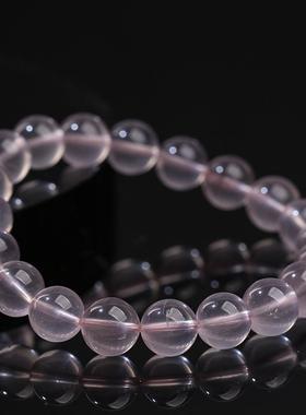 2026鸿初珠宝 天然星光莫桑粉水晶手串 粉色水晶圆珠手链 厂家直