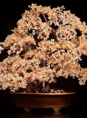 2026天然紫水晶发财树黄水晶招财摇钱树家居客厅酒柜摆件店铺开业