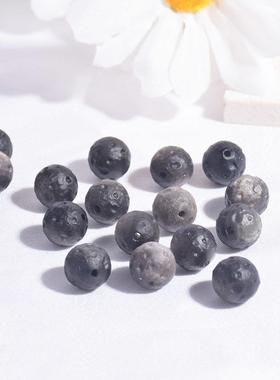 2026天然银耀石陨石星球珠手串情侣款银曜石月球磨砂手链散珠单株