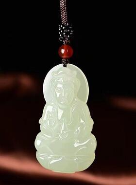 2026厂家青白玉玉石吊坠 国风复古风挂坠佛吊坠 阿富汗玉佛观音项