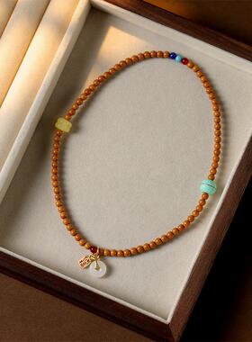 2026国风橄榄核圆珠双圈手链女新中式设计文玩宝宝佛佛珠手串厂家