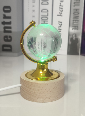 新款USB插电发光水晶地球仪