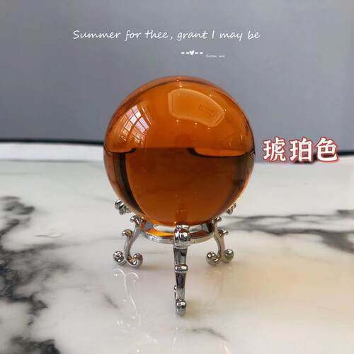 真彩色水晶球摆件6厘米客厅玄关装饰玻璃球书房摆设摄影挖宝道具 - 图2