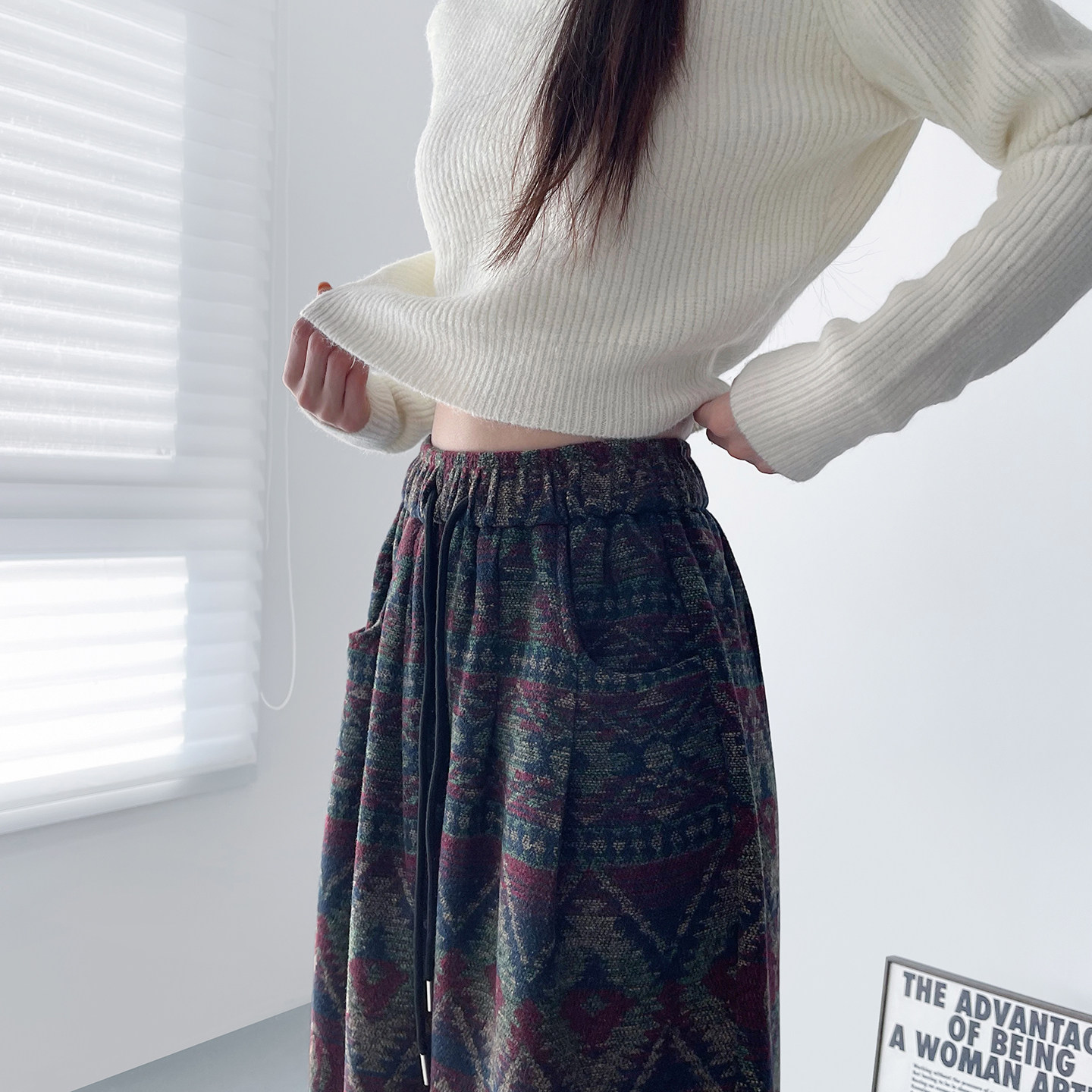 民族风冬季阔腿裤女2025新款大码胖mm羊毛加厚显瘦不臃肿垂感裤子,淘宝优惠券,粉丝福利购,淘宝优惠卷