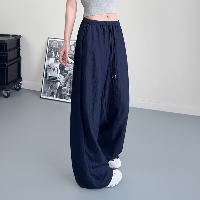 褶皱阔腿裤女2025春季胖mm宽松显瘦休闲大码高腰仿牛仔直筒拖地裤,淘宝优惠券,粉丝福利购,淘宝优惠卷