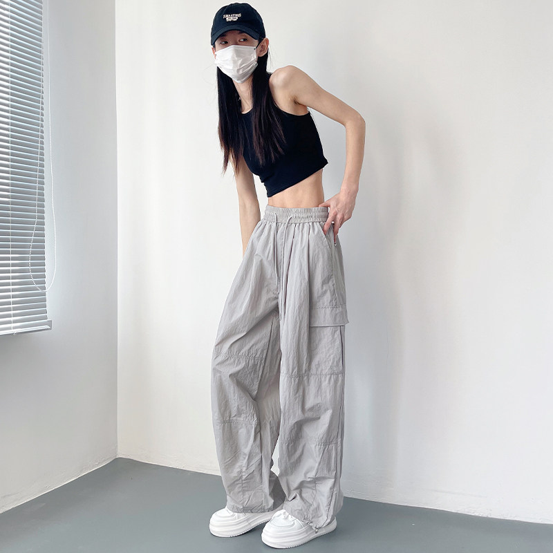 冰丝速干休闲阔腿裤女夏季大码胖ｍｍ显瘦遮肉香蕉黄直筒工装裤薄,淘宝优惠券,粉丝福利购,淘宝优惠卷