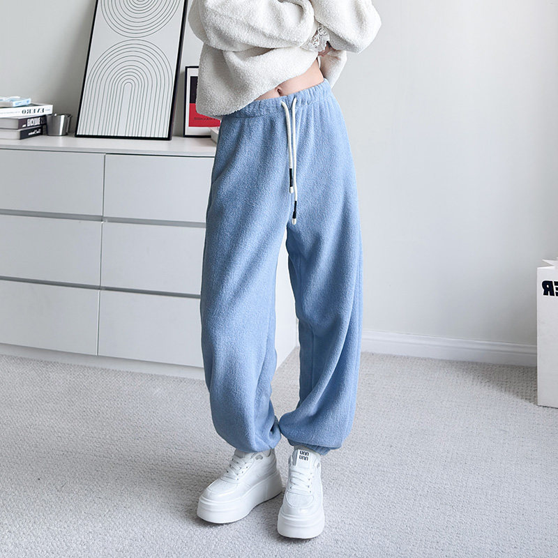 加绒阔腿裤女冬季大码胖mm摇粒绒宽松显瘦休闲裤羊羔绒直筒毛毛裤,淘宝优惠券,粉丝福利购,淘宝优惠卷