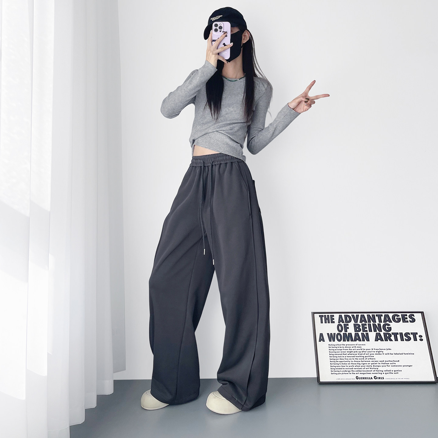 大码运动香蕉裤卫裤女冬季新款胖mm显瘦200斤松弛感直筒阔腿裤子,淘宝优惠券,粉丝福利购,淘宝优惠卷