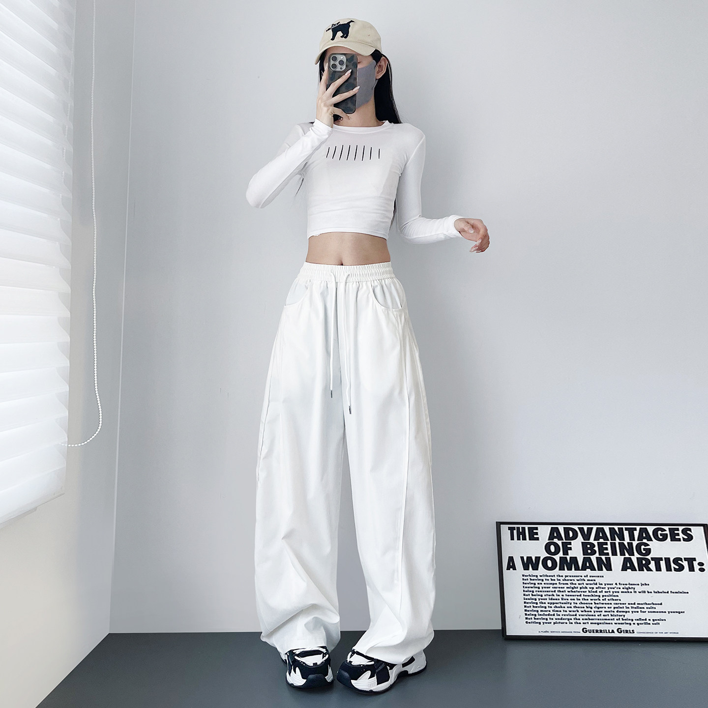 大码显瘦宽松阔腿裤女春季新款胖mm梨形身材运动休闲通勤直筒长裤,淘宝优惠券,粉丝福利购,淘宝优惠卷