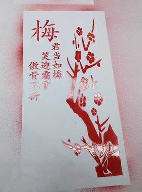 梅兰竹菊喷漆模板真石漆外墙DIY