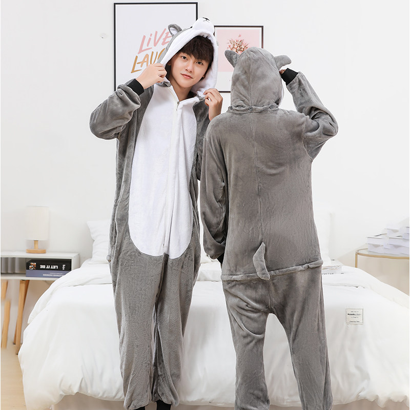 春秋成人男女哈士奇连体可爱睡衣 彩酷云睡衣/家居服套装