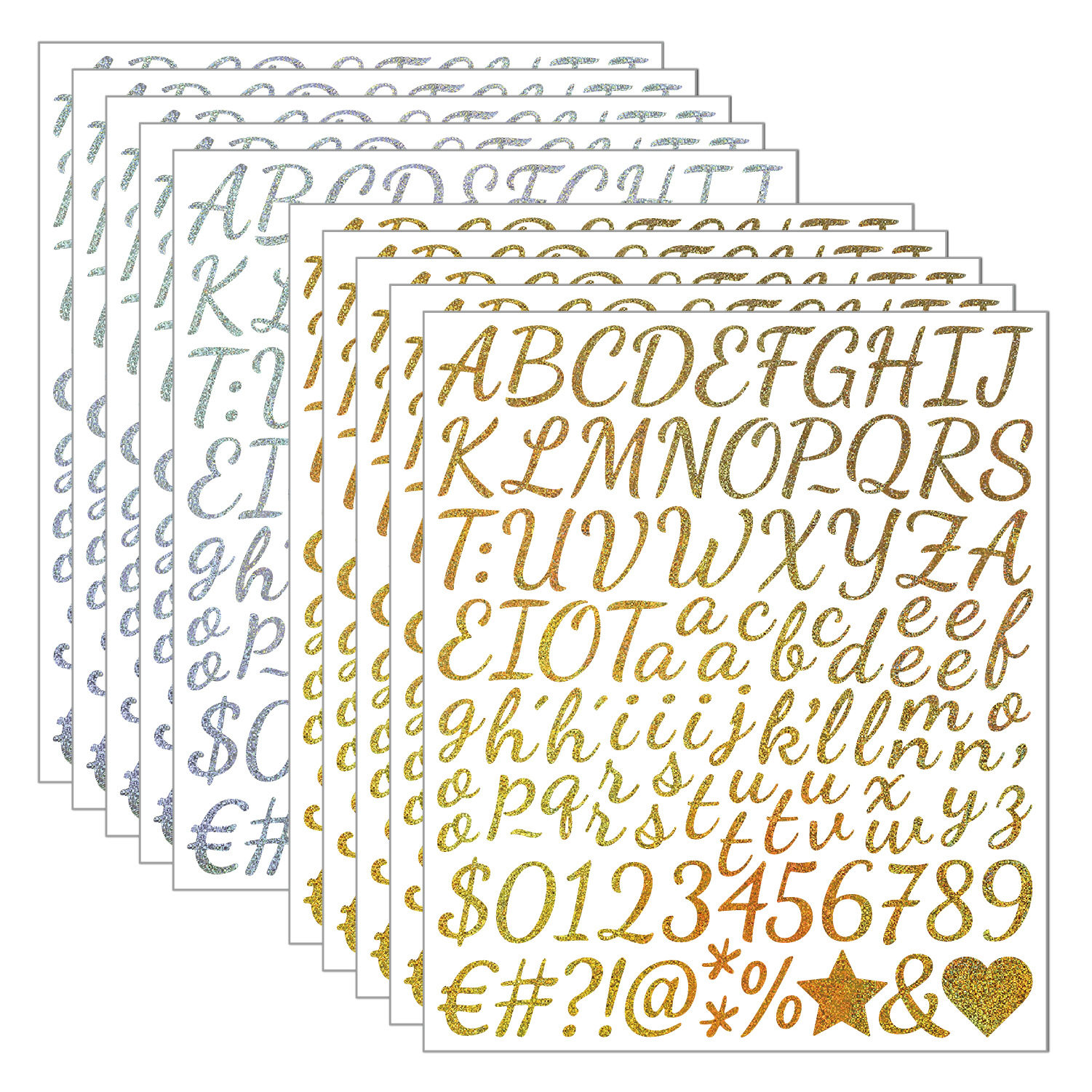 1英寸手写金沙字母贴纸自粘闪光毕业帽装饰手工艺礼品diy字母贴纸,淘宝优惠券,粉丝福利购,淘宝优惠卷