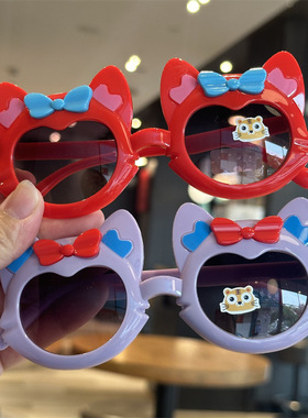 小狐狸儿童太阳镜阿狸可爱卡通联动造型拍照蝴蝶结小孩墨镜潮
