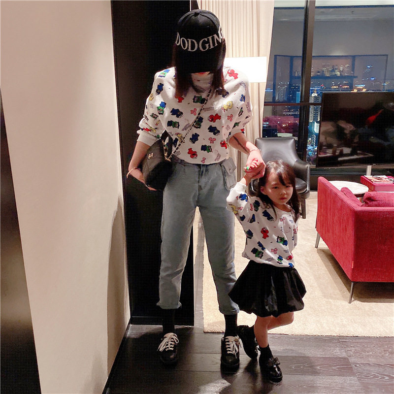 特别的炸街2020新款韩版母子卫衣 三叶四叶亲子装/亲子时装