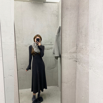 Madofit hemp bean Mermaid kiss danced Kylie dress 100 wool horn sleeve knitted fishtail dress