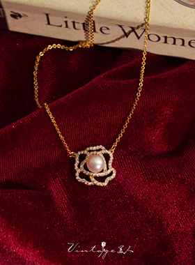 玫瑰人生~法式优雅天然珍珠项链