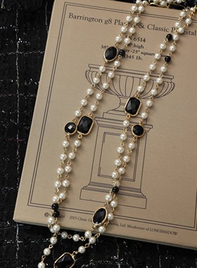 小香夜宴｜珍珠黑宝石多层项链