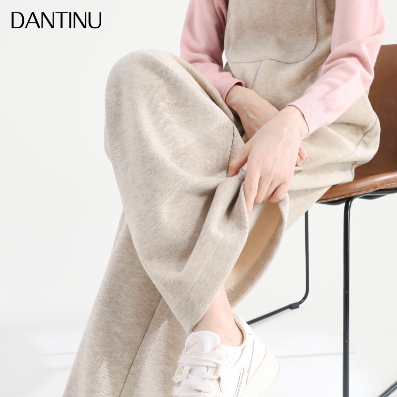 孕妇针织背带裤秋冬款2025新款冬季加绒加厚休闲宽松时尚大码套装 - 图1