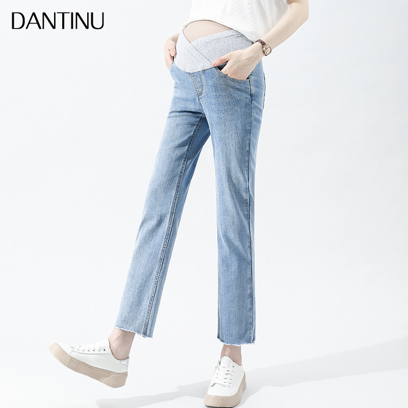 丹媞奴孕妇春秋外穿九分低腰牛仔裤 丹媞奴孕妇直筒裤