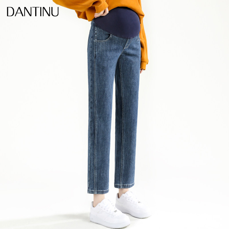 春秋外穿窄版直筒宽松九分孕妇裤子 丹媞奴孕妇直筒裤