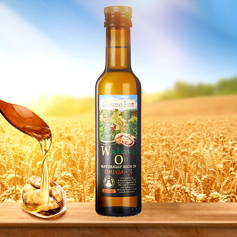 grandpasfarm旗舰店爷爷的农场法国婴幼儿食用宝宝DHA核桃油营养用油250ml婴儿辅食油1
