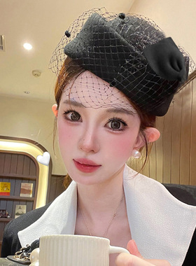 高端气质礼帽女秋冬韩版空姐英伦