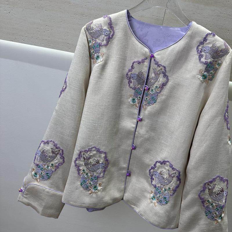 东方雅致紫调重工刺绣精致温柔外套,淘宝优惠券,粉丝福利购,淘宝优惠卷