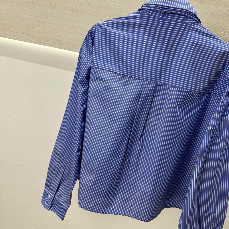 精致感清爽蓝白条纹烫钻假两件翻领衬衫,淘宝优惠券,粉丝福利购,淘宝优惠卷