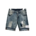 Châu Âu và Hoa Kỳ mùa hè nam thẻ thủy triều d2 quần short denim mới cá tính nút lỗ lỗ 乞丐 quần năm điểm - Quần jean