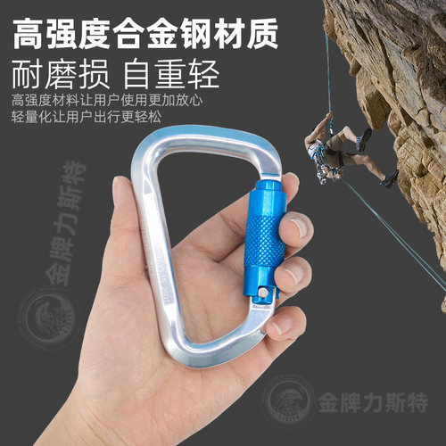登山O型环 合金钢镀铬钢环 安全带用主锁 铝合金D型主锁扣 O型环 - 图2
