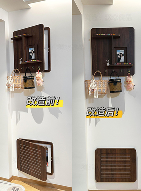 电表箱装饰画2026新款简约免打孔配电箱挂画改造置物架电闸箱遮挡