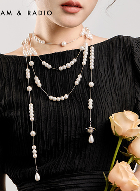 大号仿珍珠项链显脸瘦气质高级感