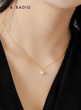 珍珠项链女盒子链淡水珠颈链