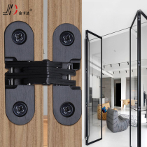 Invisible door hinge door leaf dark hinge 180-degree cross hinge concealed hinge stainless steel folding five gold accessories