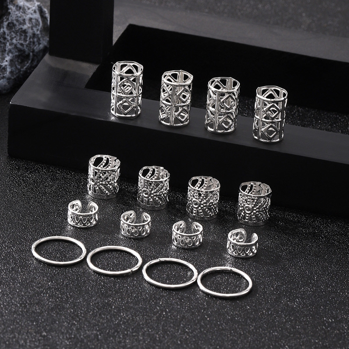 80pcs欧美TEUM SHEIN爆款DIY假发脏辫饰品配件镂空辫子接发环圈扣,淘宝优惠券,粉丝福利购,淘宝优惠卷