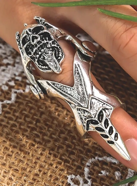 欧美热销 霸气龙头八款戒指关节可弯曲戒指男时尚骷髅指环