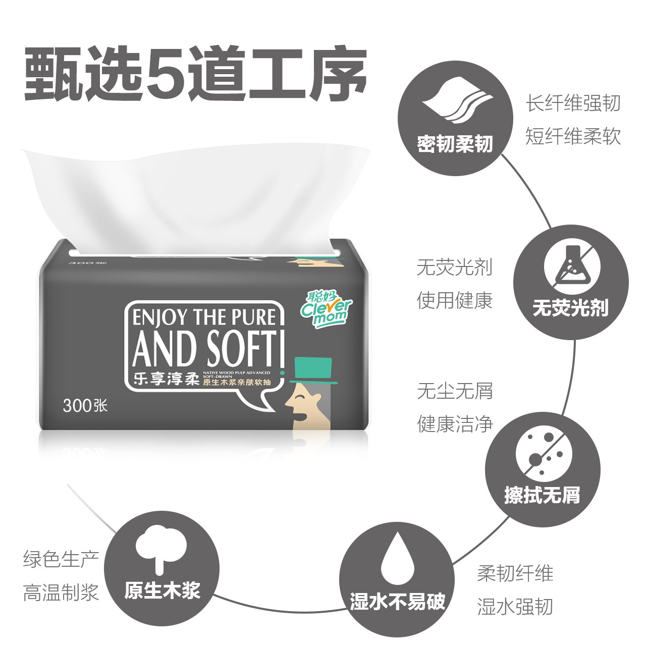 聪妈家用家庭装实惠装餐巾纸卫生纸 宇哲家居抽纸