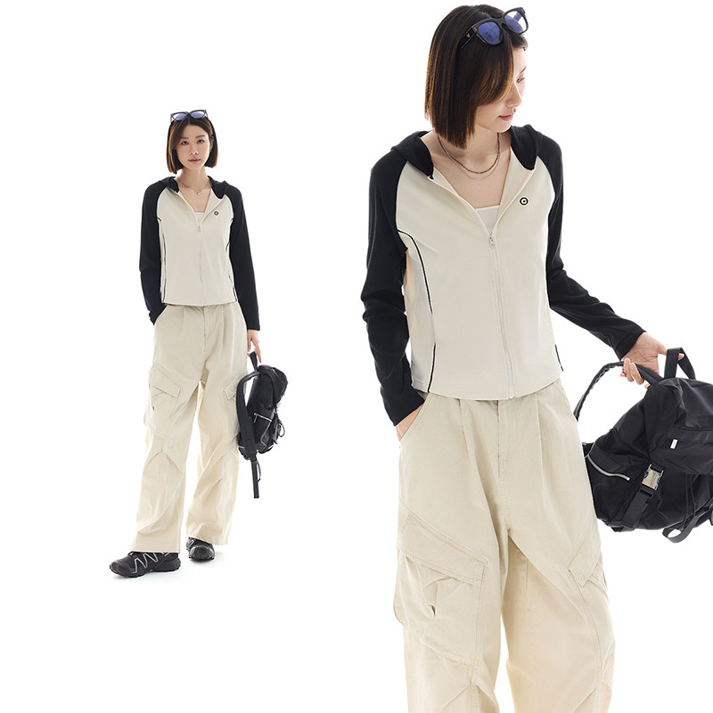 云上生活【肌底感外套】撞色解构分割设计感短外套2025春秋上衣女,淘宝优惠券,粉丝福利购,淘宝优惠卷