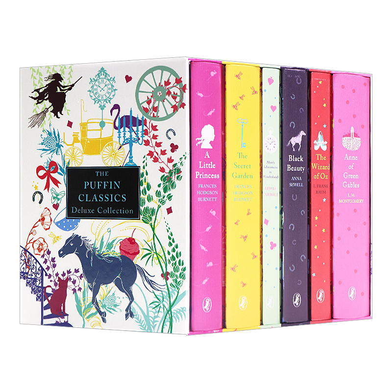 经典文学英语小说6册 The Puffin Classics Deluxe Collection 秘密花园爱丽丝梦游仙境黑骏马绿野仙踪 英文原版小说精装布封礼盒 - 图3