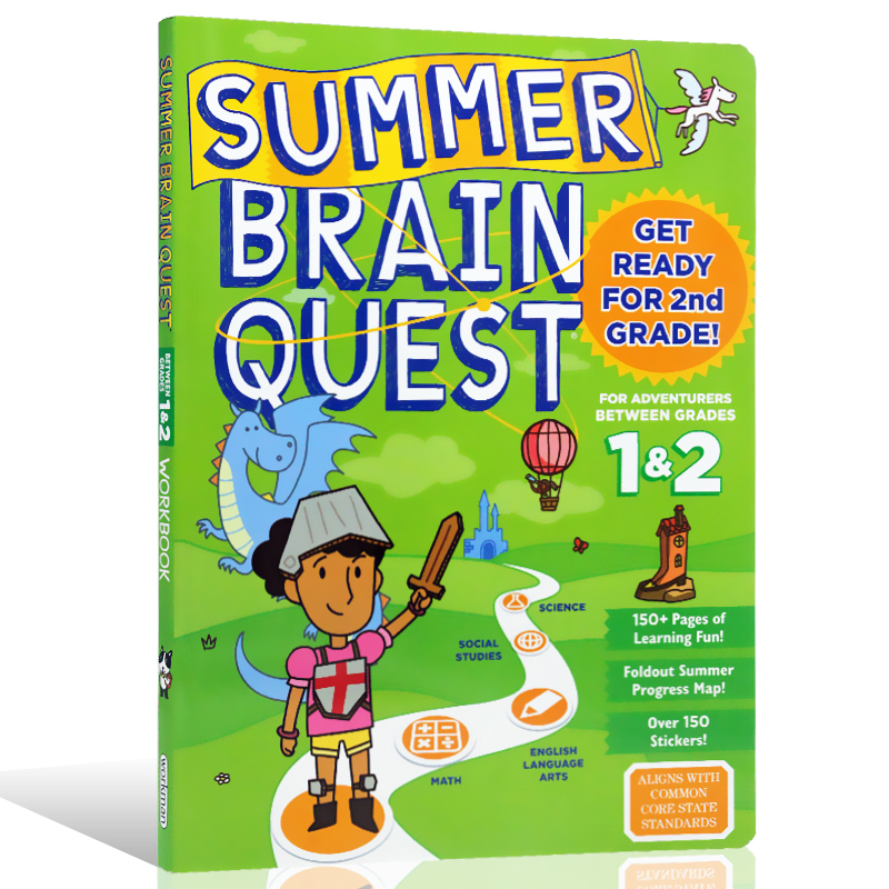 120元3件大脑任务练习册 Summer Brain Quest workbook英文原版全科/暑假练习册美国小学英语教材获奖学龄前小学寒暑假教辅-图3