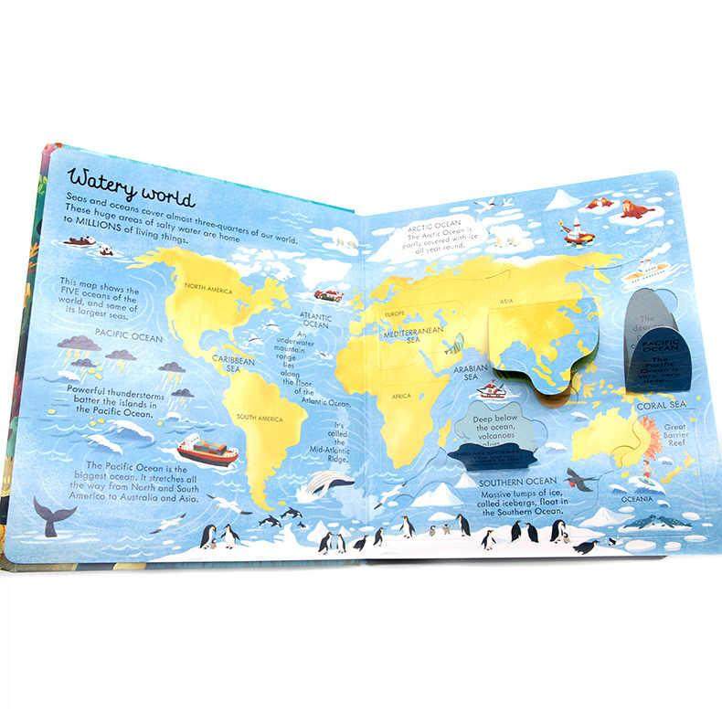 Usborne出品看里面系列海洋 英文原版绘本 Look Inside Seas and Oceans 儿童英语启蒙纸板翻翻书 科普百科 亲子共读 精美插图